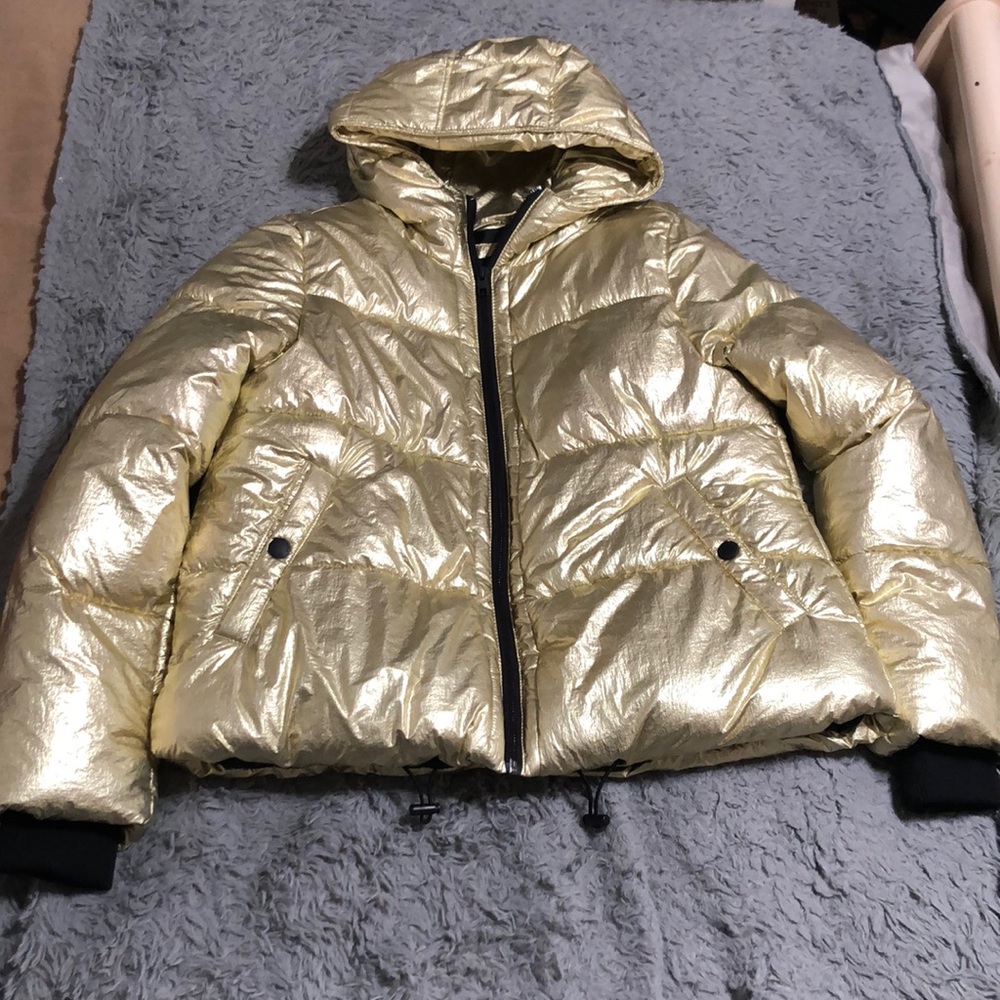 Gold puffer jacket